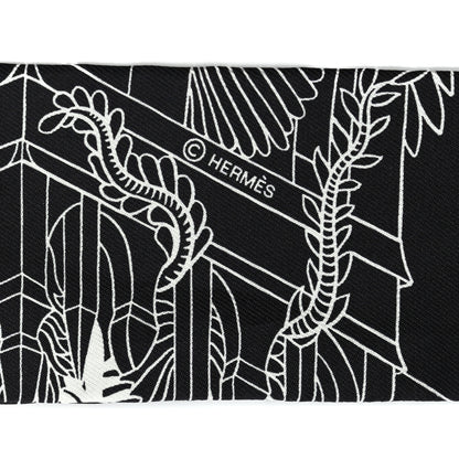 Hermes Silk Animapolis Twilly Black White 3 of 4