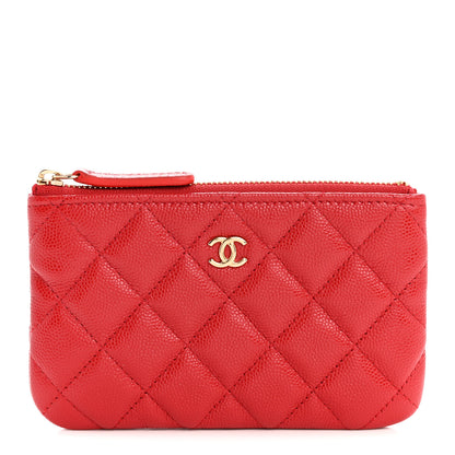 Chanel Caviar Quilted Small Cosmetic Case Red 1 of 7