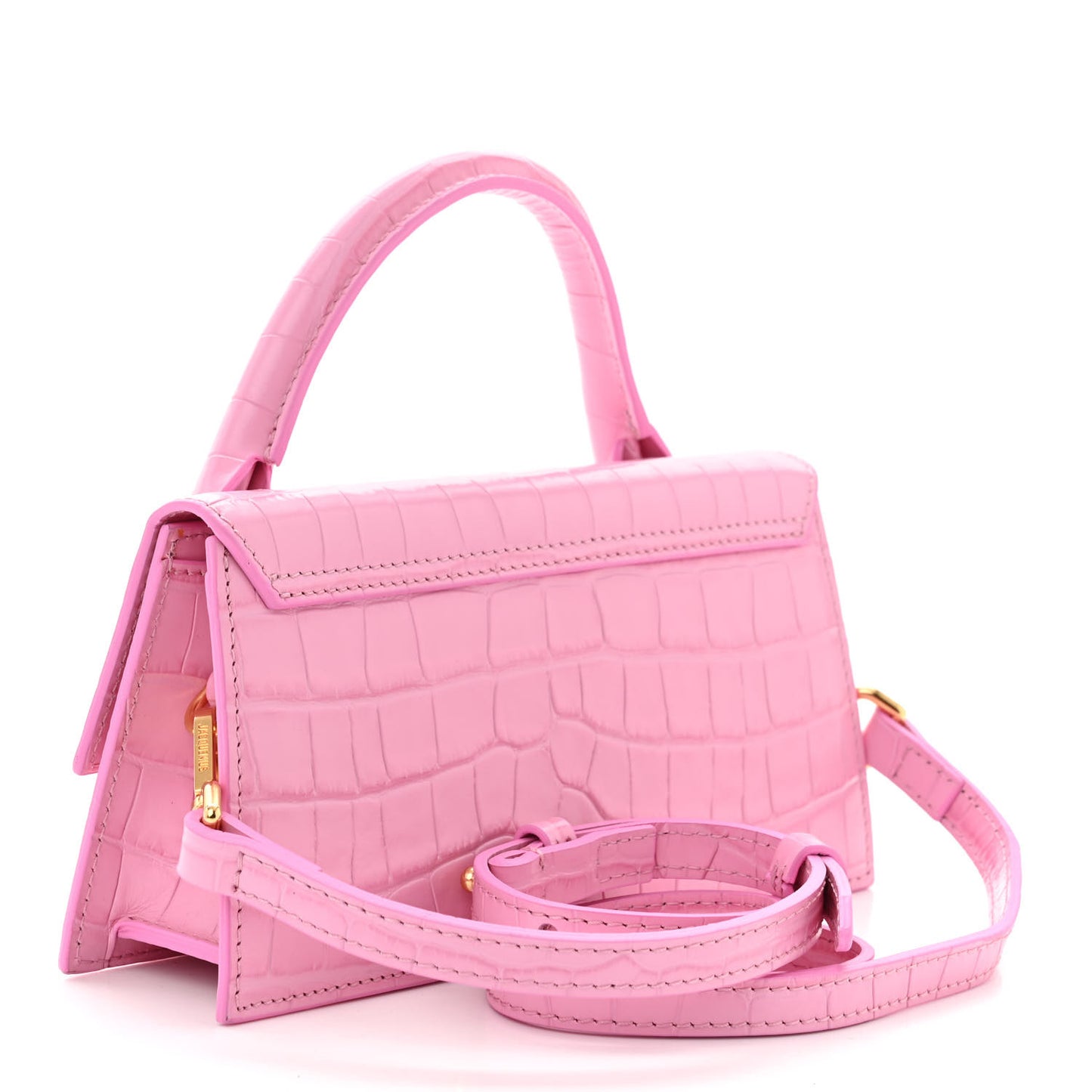 Calfskin Crocodile Embossed Le Chiquito Long Pink