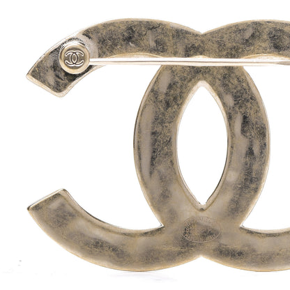 Chanel Metal CC Diamond Quilted Brooch Light Gold 4 of 4