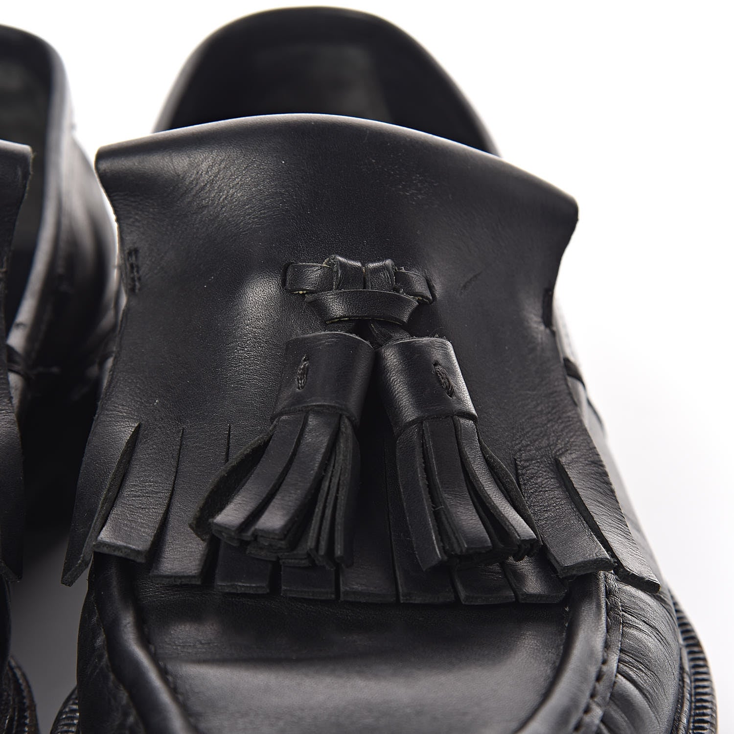 Gucci Calfskin Mens Tassel Fringe Loafers 7.5 Black 13 of 21
