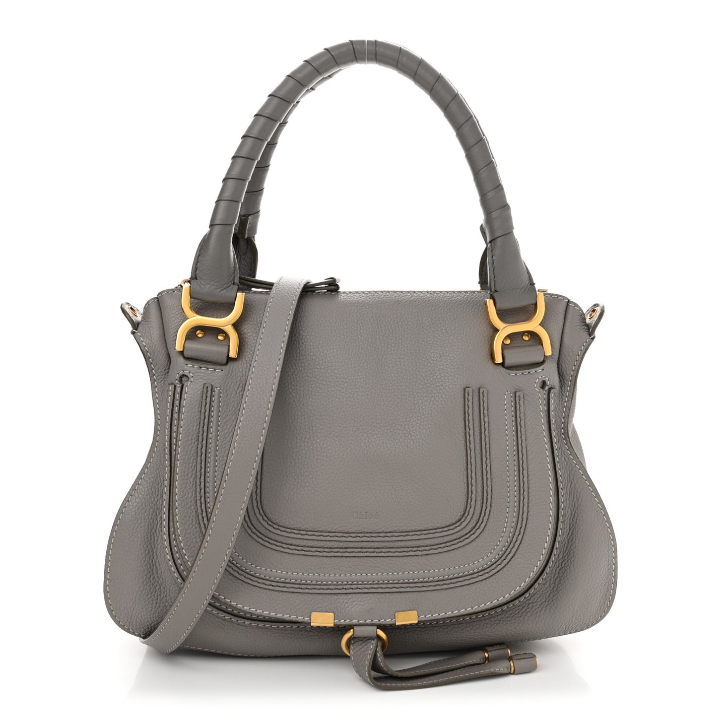 Calfskin Medium Marcie Satchel Cashmere Grey