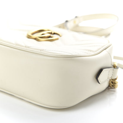 Gucci Calfskin Matelasse Small GG Marmont Chain Shoulder Bag White 7 of 10