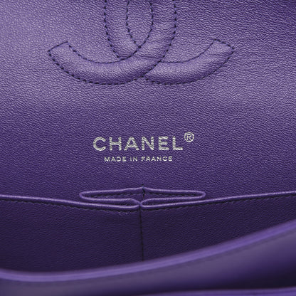 Chanel Lambskin Quilted Medium Double Flap Purple 6 of 11