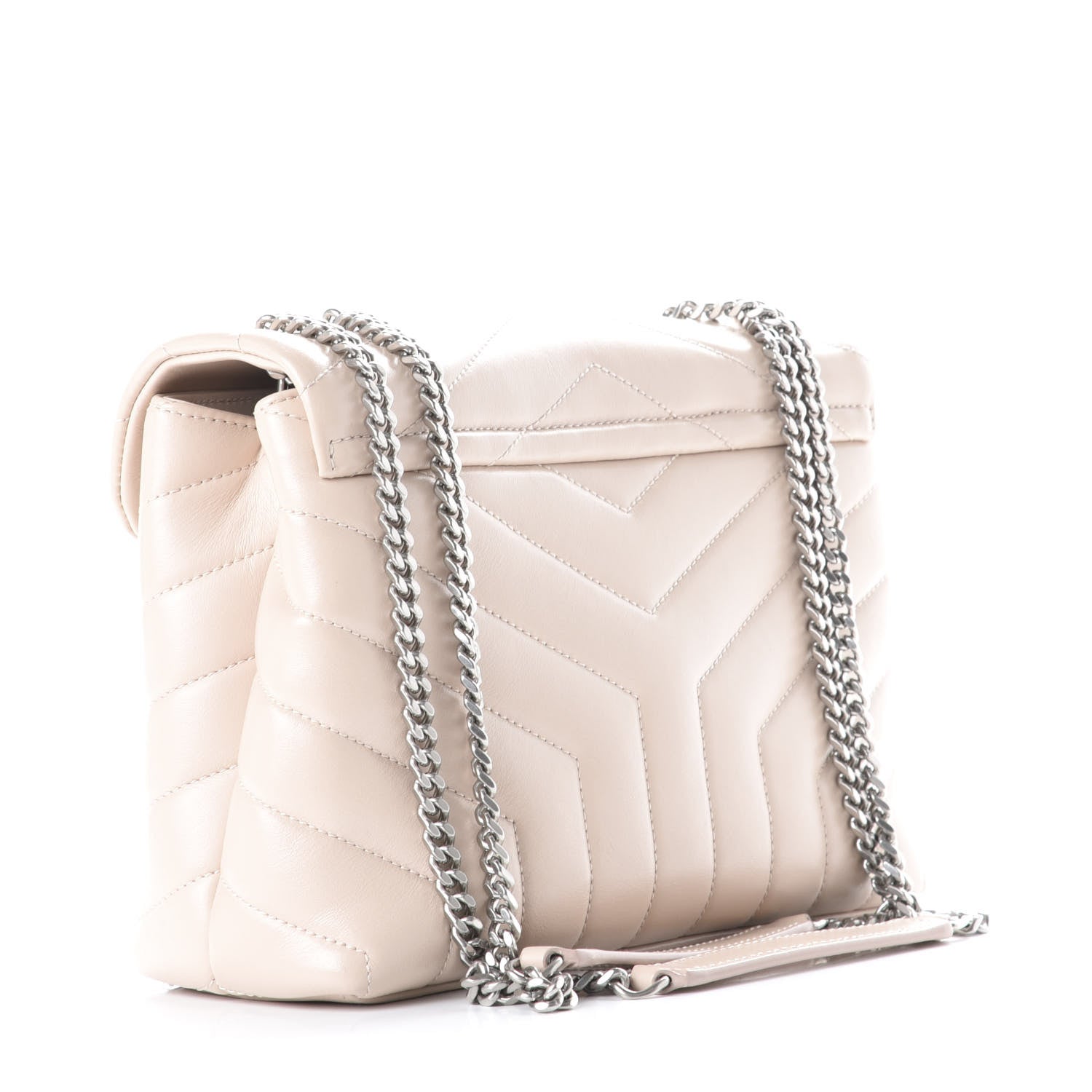 Saint Laurent Calfskin Y Quilted Monogram Small Loulou Chain Satchel Porcellana 4 of 12