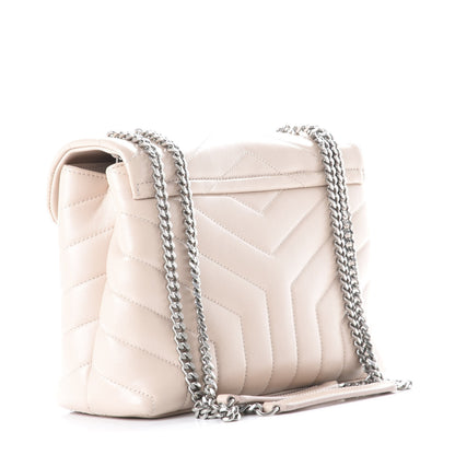 Saint Laurent Calfskin Y Quilted Monogram Small Loulou Chain Satchel Porcellana 4 of 12