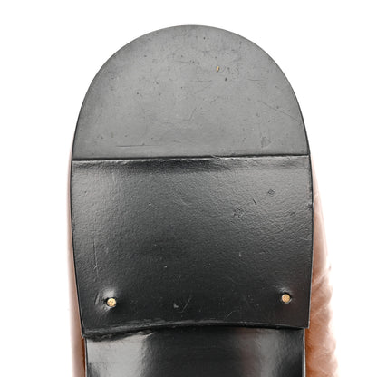 Chanel Patent Calfskin CC Cap Toe Ballerina Flats 37.5 Brown Black 11 of 12