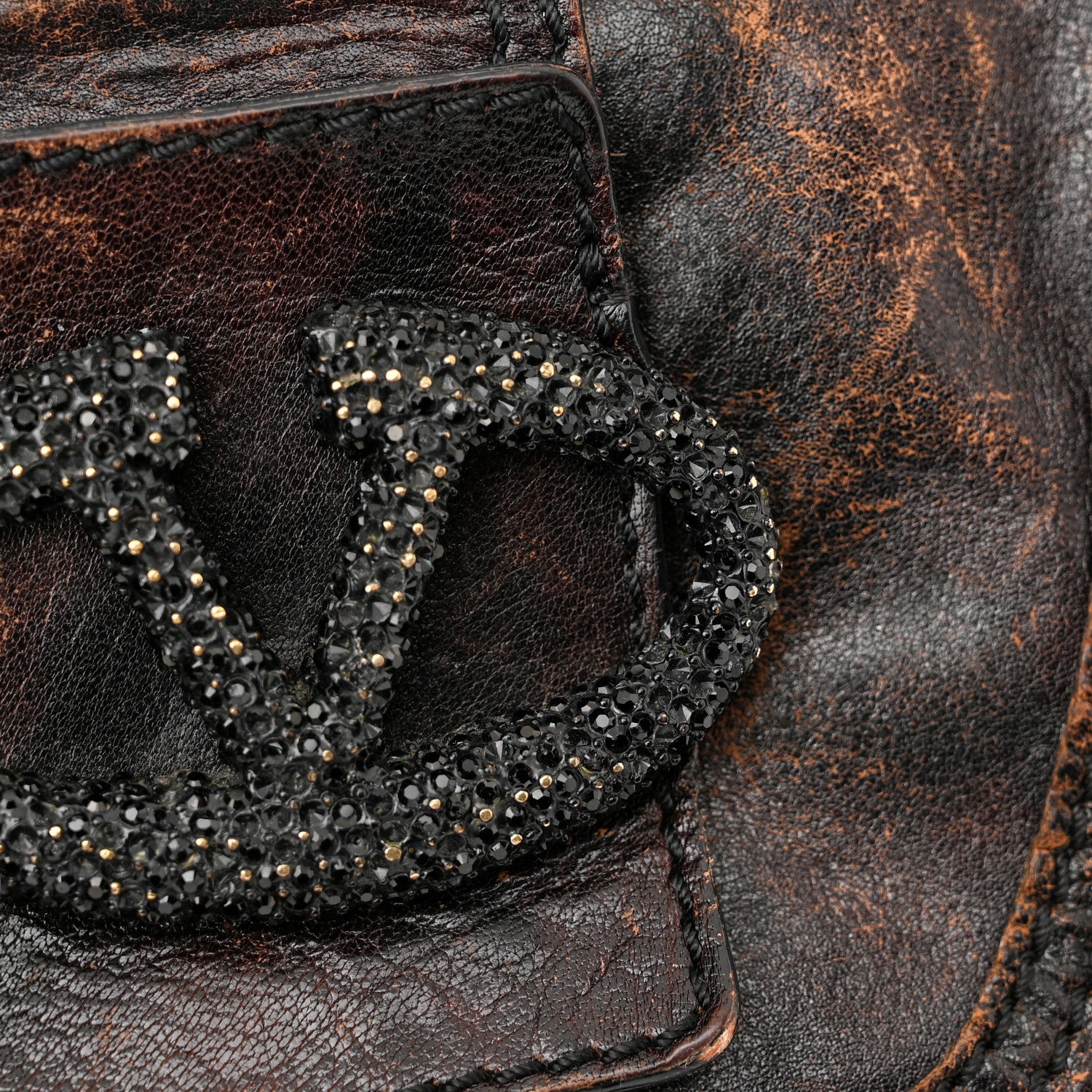 Valentino Garavani Distressed Calfskin VLogo Shoulder Bag Brown 14 of 25