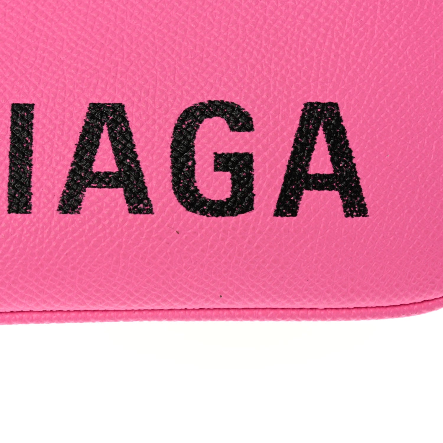 Balenciaga Calfskin Logo Zip Pouch Acid Pink Light Black 11 of 12