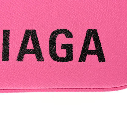 Balenciaga Calfskin Logo Zip Pouch Acid Pink Light Black 11 of 12