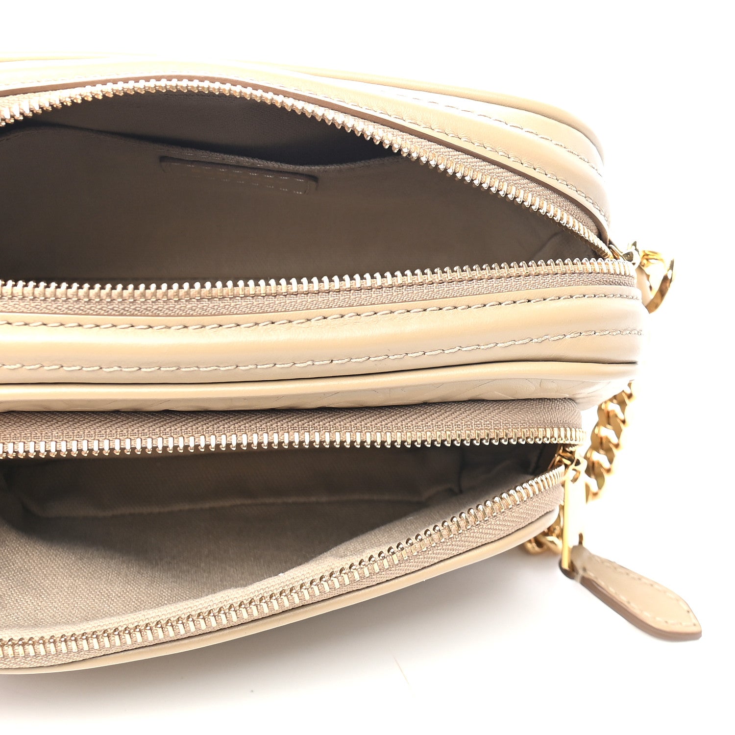 Burberry Calfskin Embossed Monogram Camera Chain Bag Honey 5 of 9