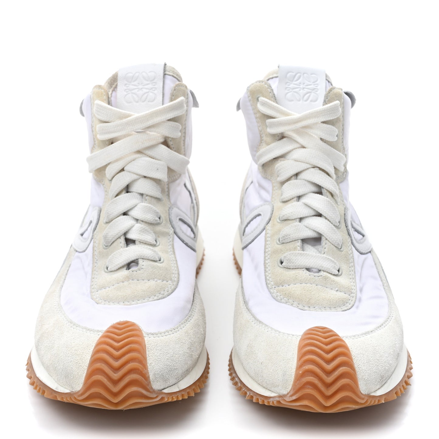 Nylon Suede Flow Runner High Top Sneakers 38 White