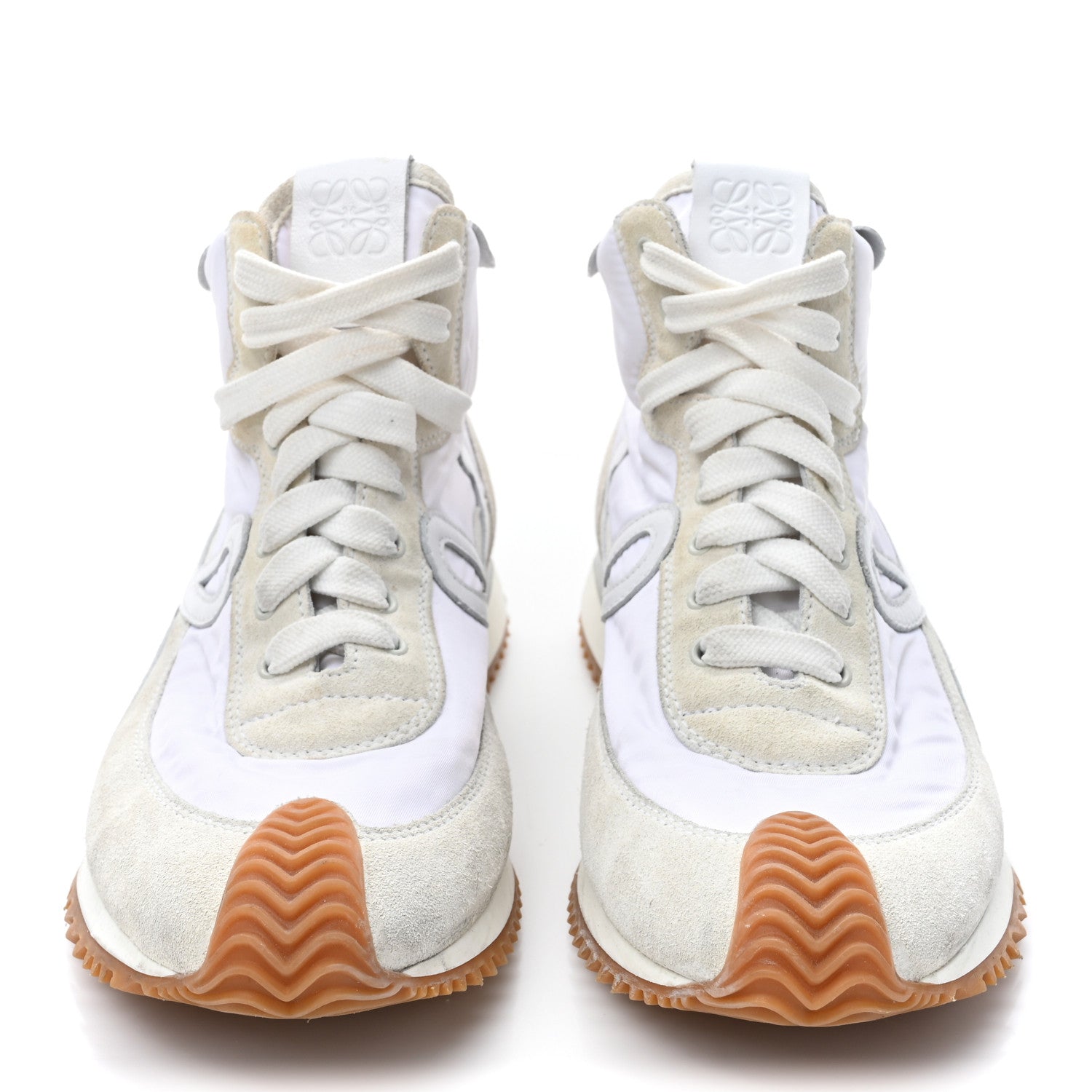 Loewe Nylon Suede Flow Runner High Top Sneakers 38 White 2 of 15