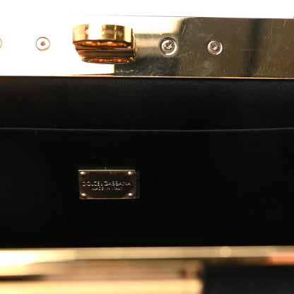 Dolce & Gabbana Satin Small Marlene Chain Clutch Black 6 of 9