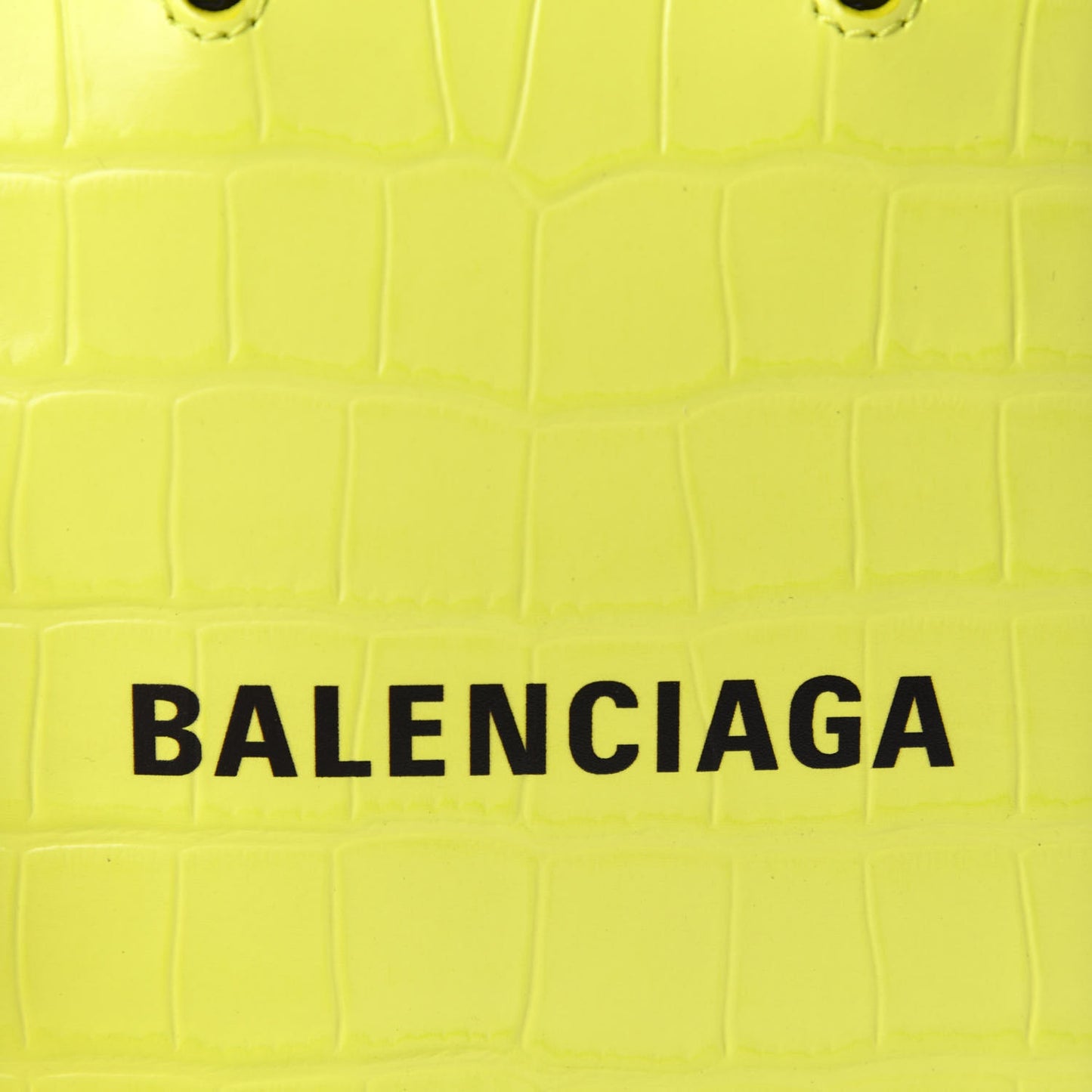 Calfskin Crocodile Embossed Logo Shopping Phone Holder Bag Lime