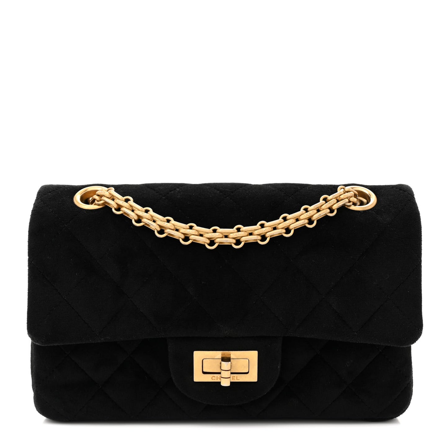 Velvet Quilted Mini 2.55 Reissue Flap Black
