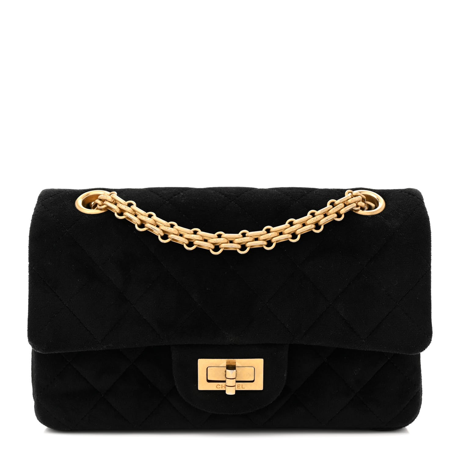 Chanel Velvet Quilted Mini 2.55 Reissue Flap Black 1 of 11