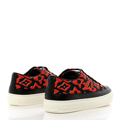 Louis Vuitton X UF Calfskin Tufted Monogram Stellar Sneakers 37.5 Black Red 4 of 11