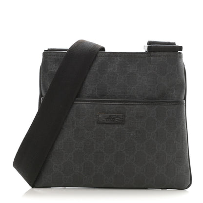 Gucci GG Plus Flat Messenger Bag Black Grey 1 of 10