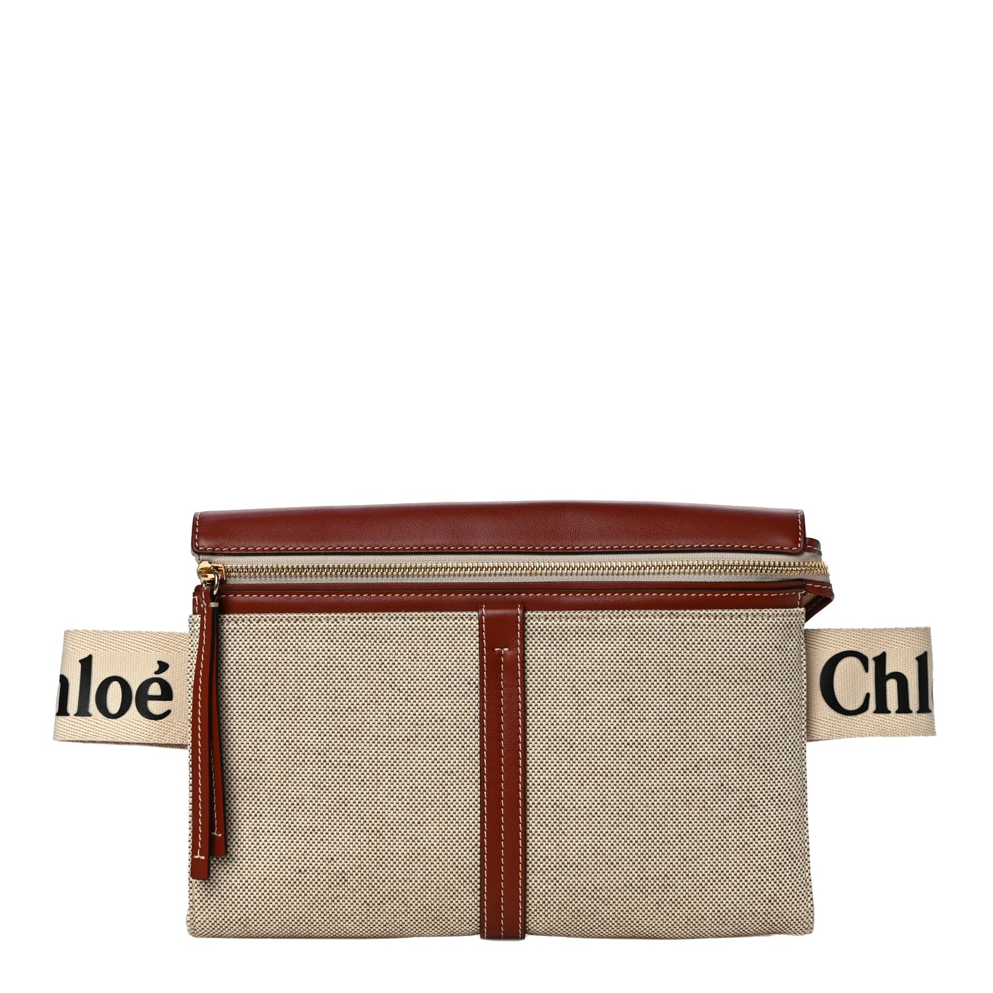 Cotton Calfskin Woody Belt Bag Beige Brown