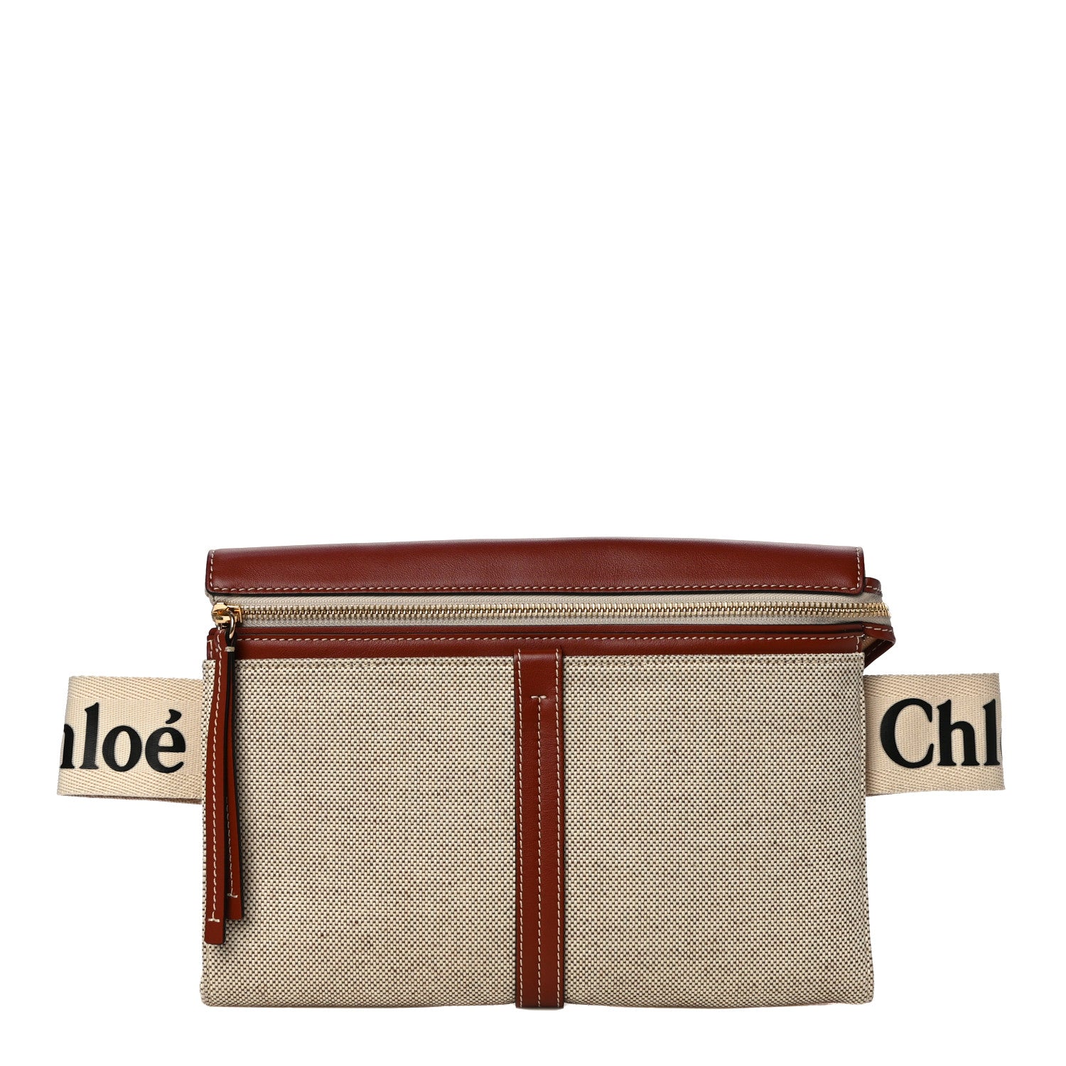 Chloe Cotton Calfskin Woody Belt Bag Beige Brown 1 of 9