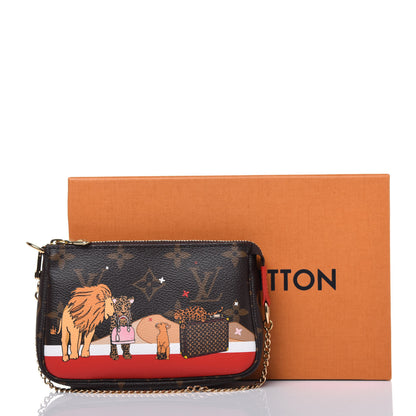 Louis Vuitton Monogram 2018 Christmas Animation Mini Cats Pochette Accessories 10 of 10