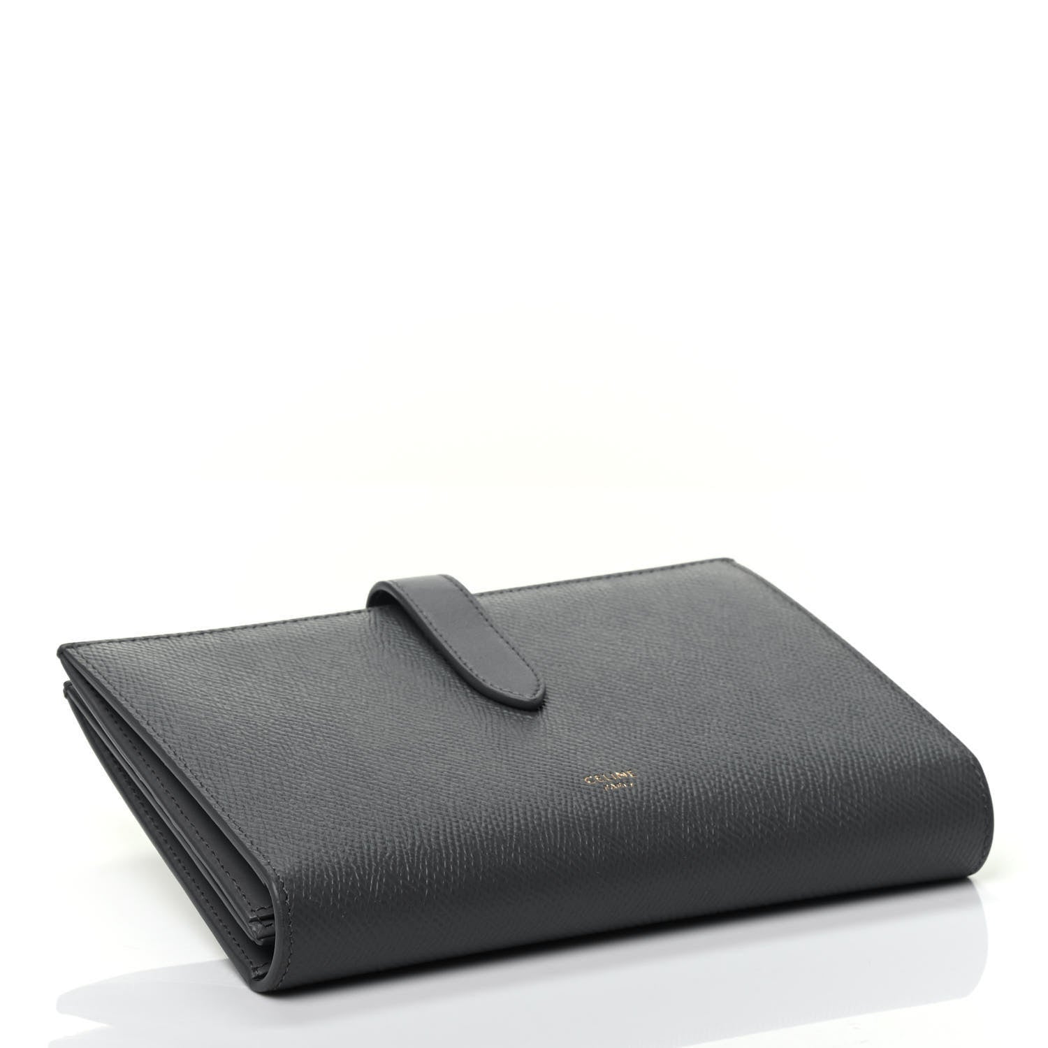 Celine Grained Calfskin Large Multifunction Strap Wallet Medium Grey 4 of 6