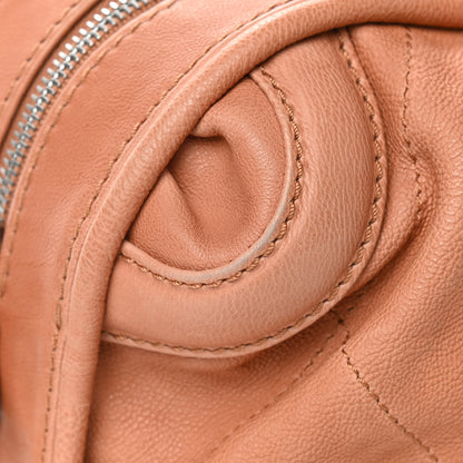 Chanel Calfskin Stitched Bowler Light Brown 7 of 11