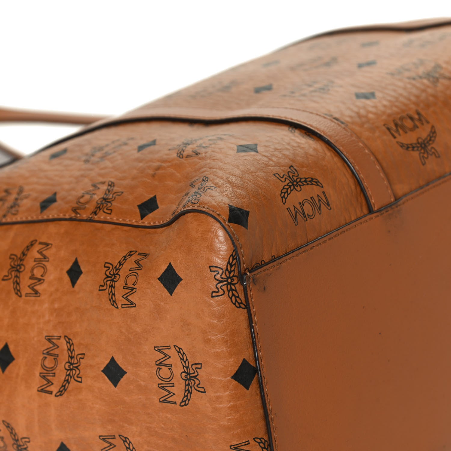 MCM Visetos Toni Shopper Tote Cognac 10 of 12