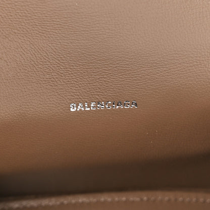 Balenciaga Shiny Calfskin Crocodile Embossed Hourglass Top Handle Bag XS Mink Grey 6 of 11