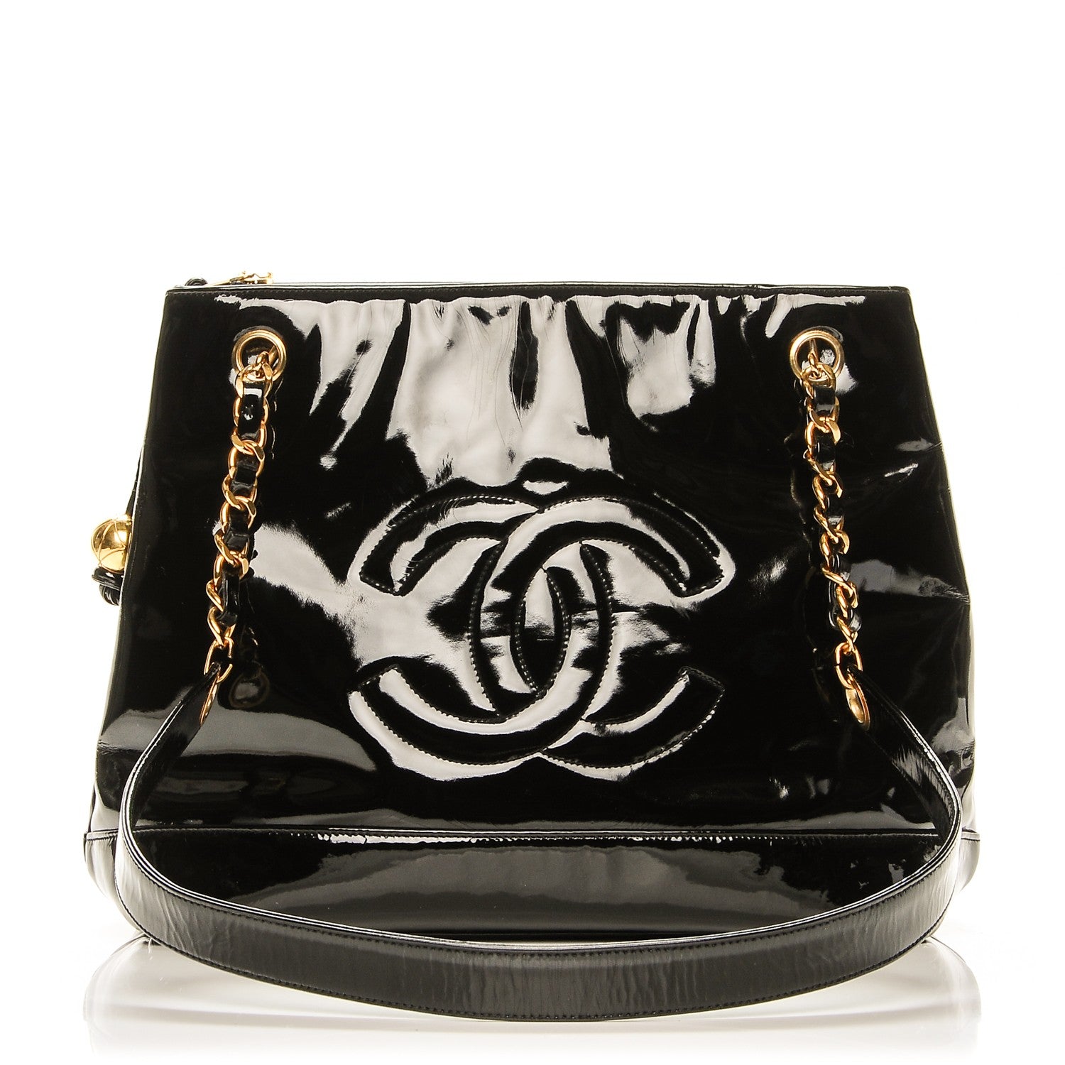 Chanel Patent CC Shoulder Bag Black 1 of 7