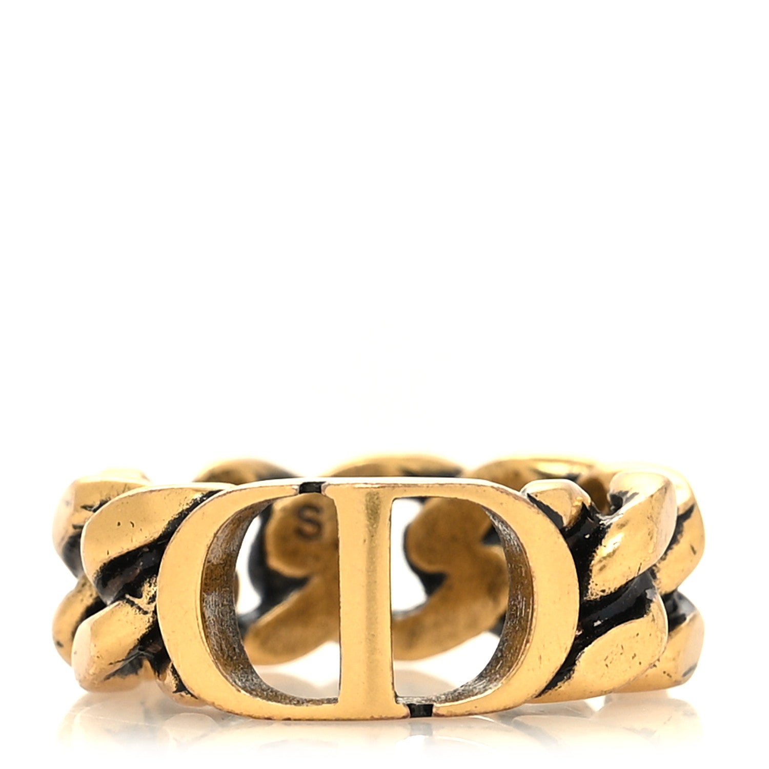 Christian Dior Metal Montaigne 30 Chain Ring S Antique Gold 1 of 5
