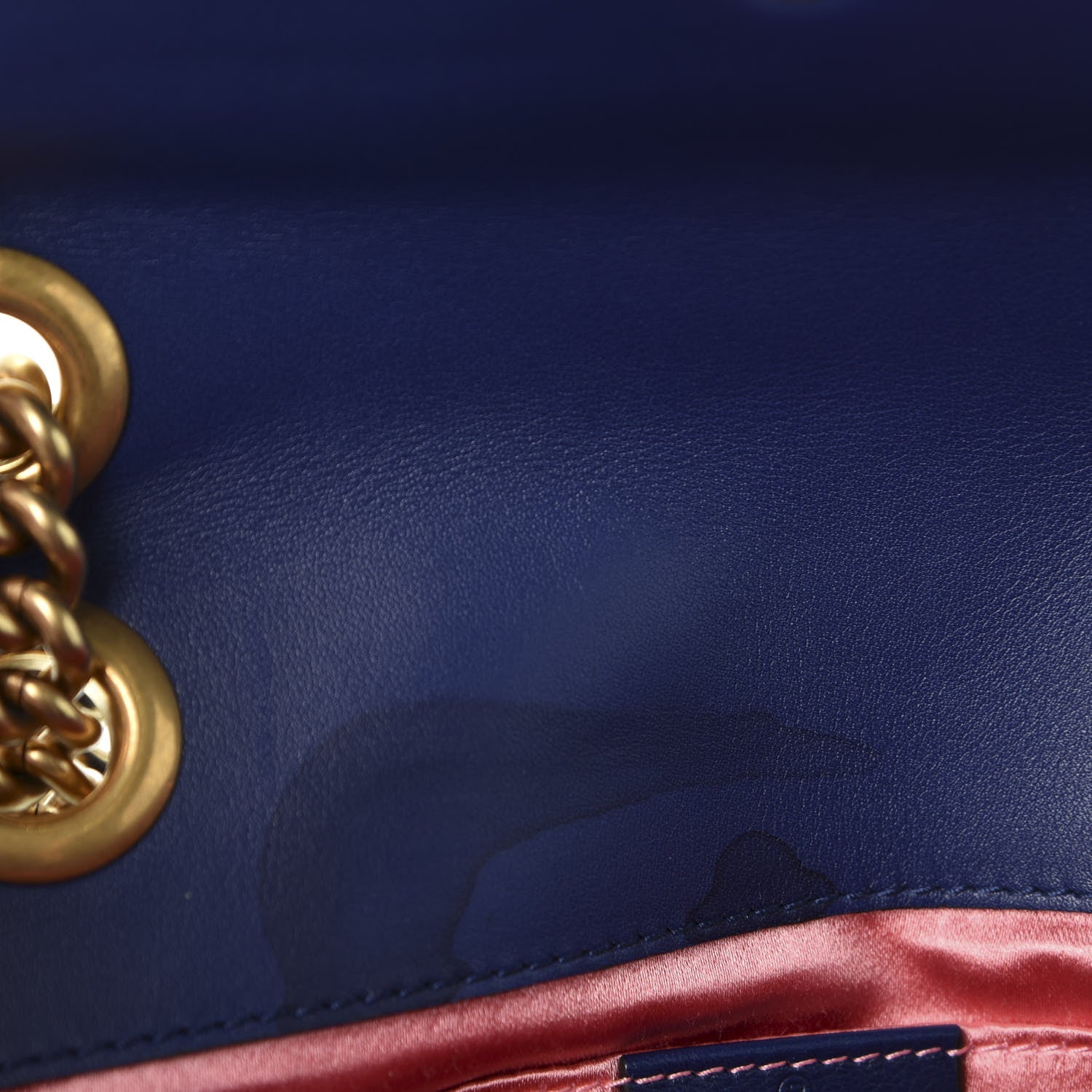 Gucci Velvet Matelasse Mini GG Marmont Shoulder Bag Cobalt Blue 7 of 11