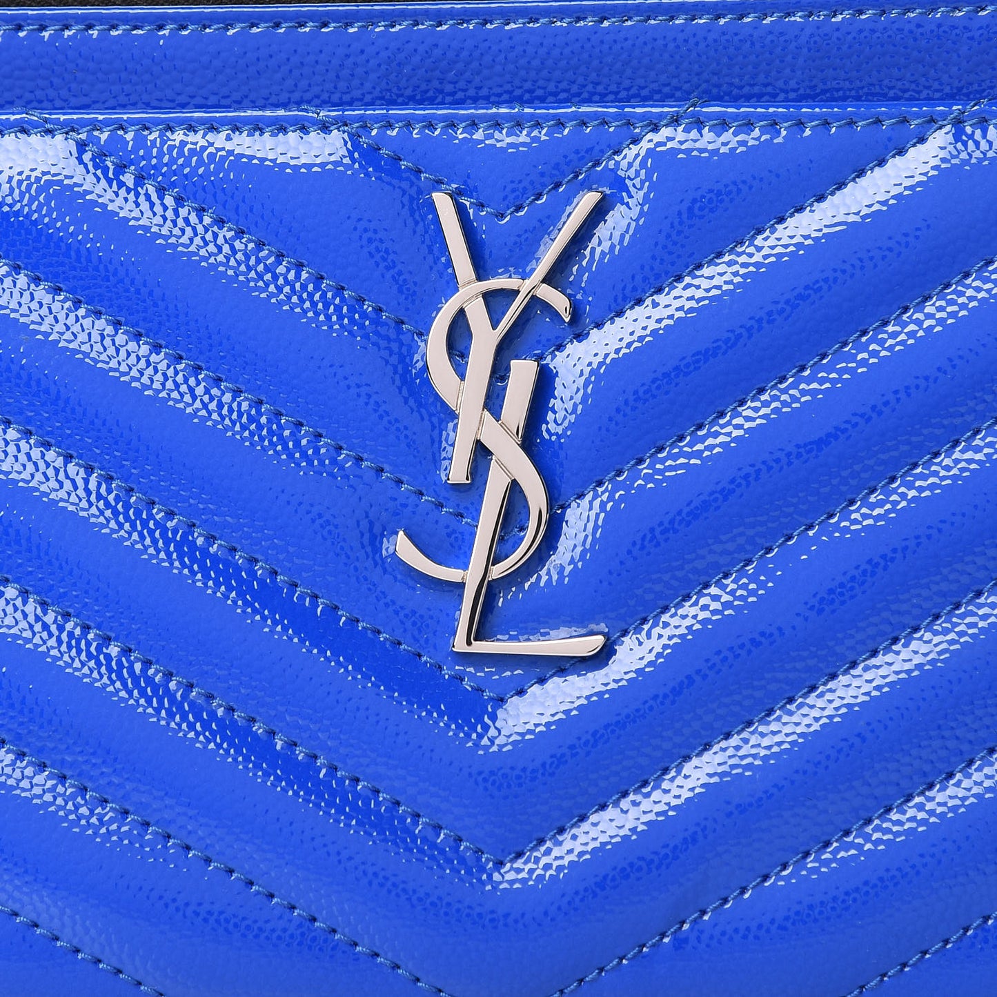 Grain De Poudre Chevron Monogram Bill Pouch Neon Blue