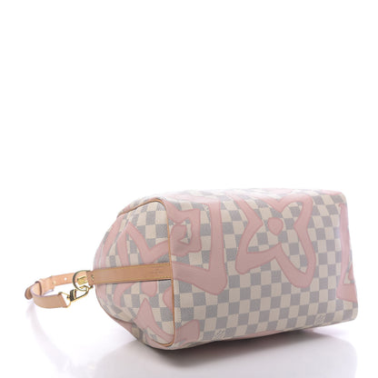 Louis Vuitton Damier Azur Tahitienne Speedy Bandouliere 30 Rose Ballerine 4 of 14