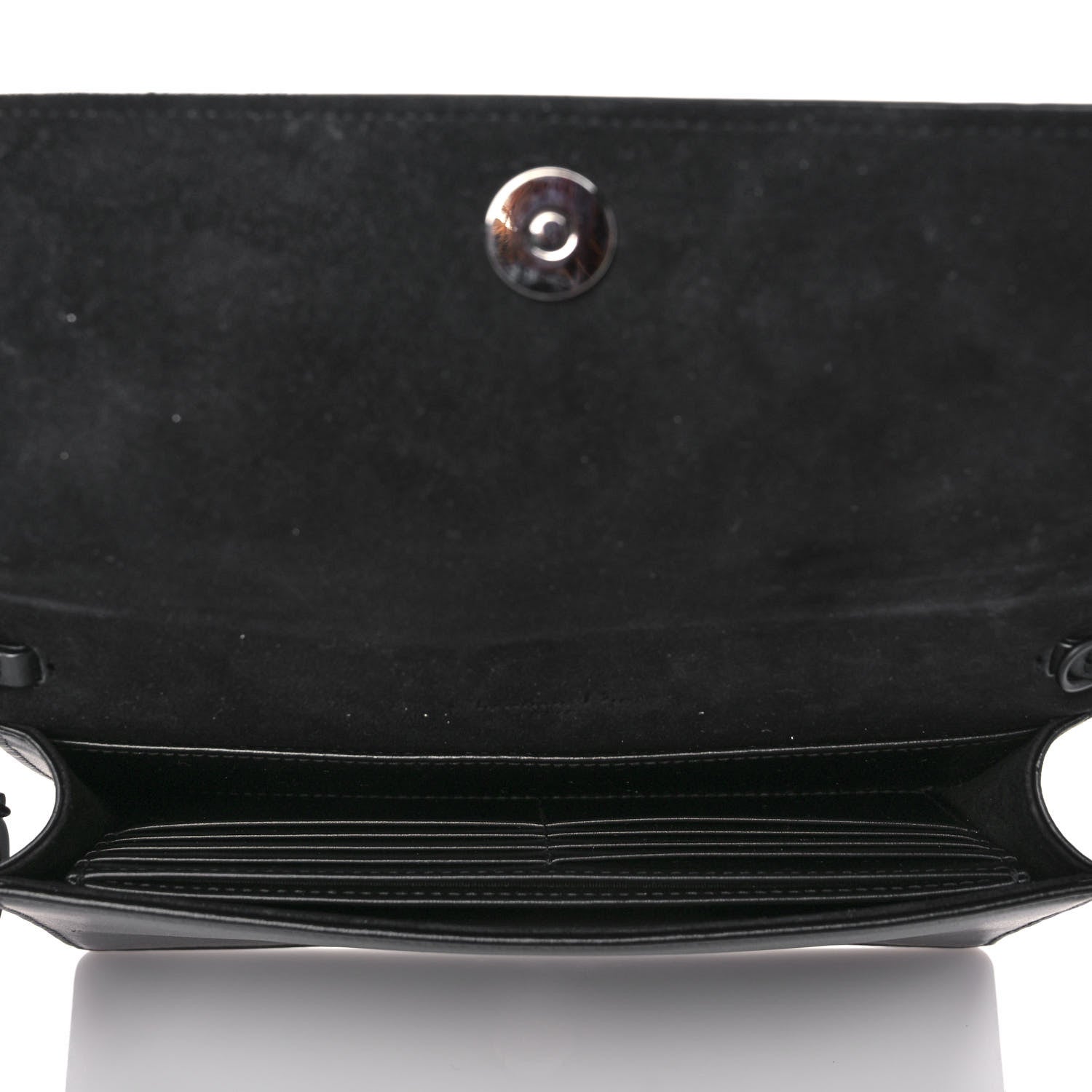 Christian Dior Calfskin Cannage Diamond Lady Dior Chain Wallet Black 4 of 10