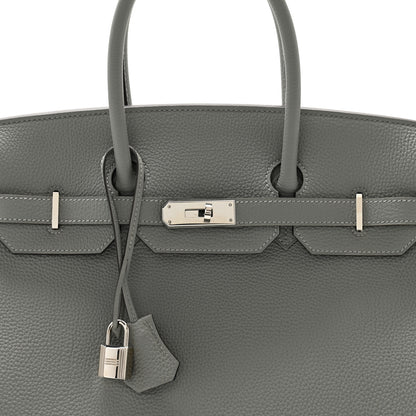 Hermes Togo Verso Birkin 35 Gris Mouette Bleu Agate 8 of 11