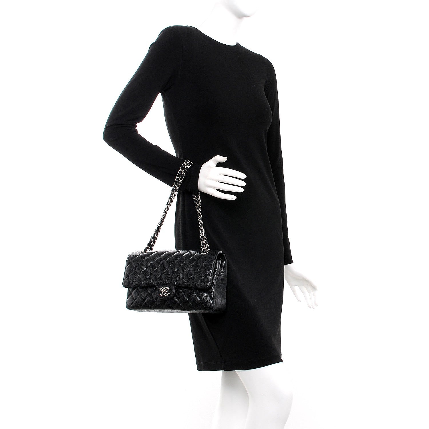 Chanel Caviar Quilted Medium Double Flap Black 3 of 8