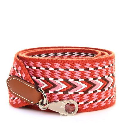 Hermes Toile Swift 50mm Sangle Allegro Shoulder Strap Rose Confetti White Gold 1 of 6