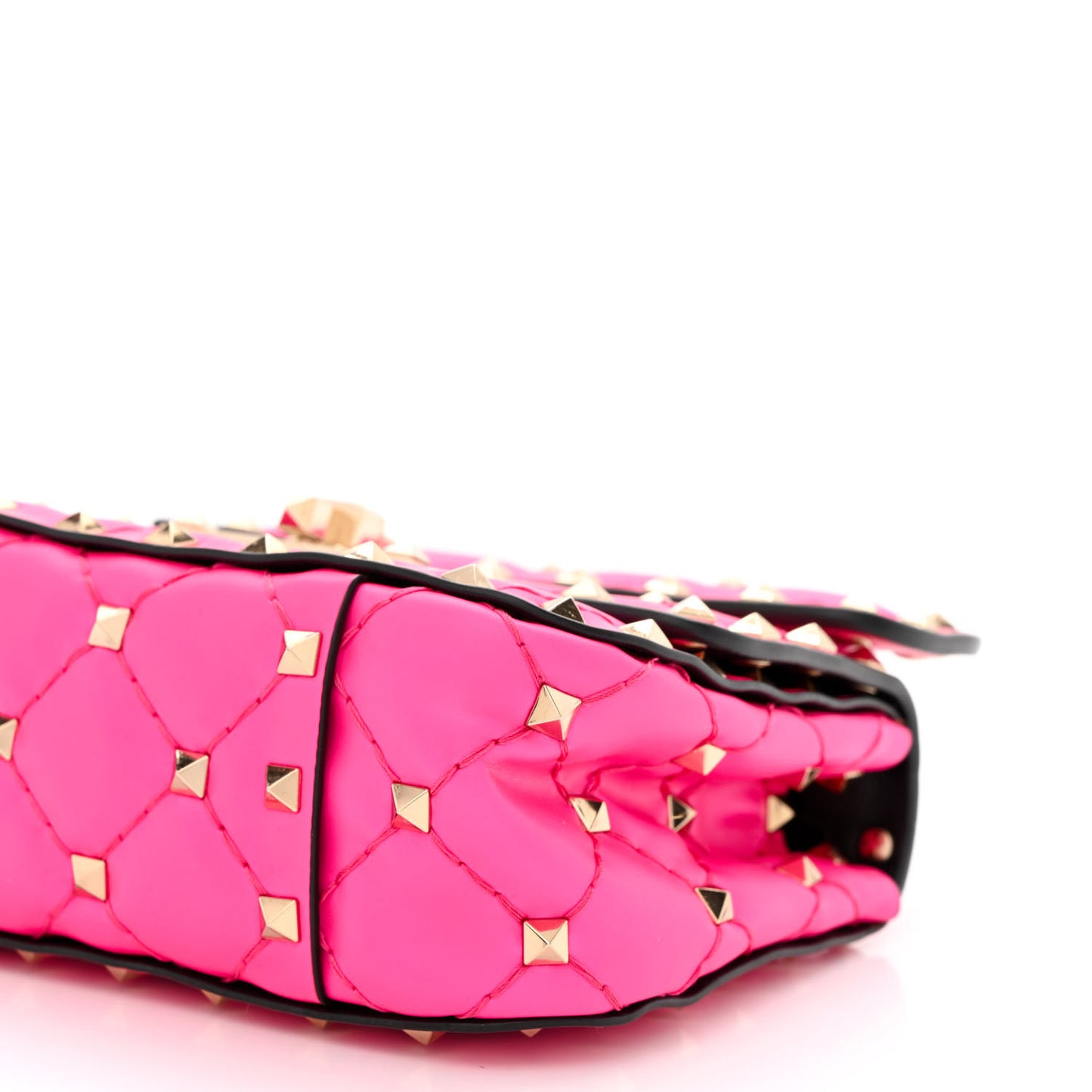Calfskin Micro Rockstud Spike Shoulder Bag Azalea