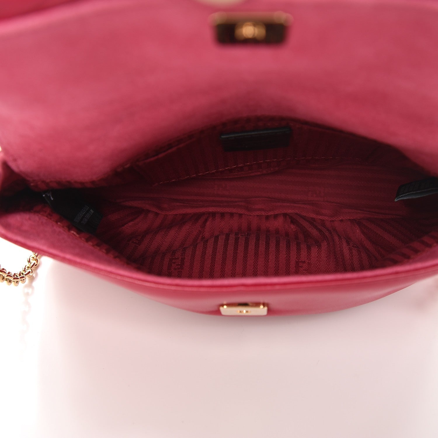 Fendi Nappa Fendista Pouchette Crossbody Fuxia Scuro 5 of 9