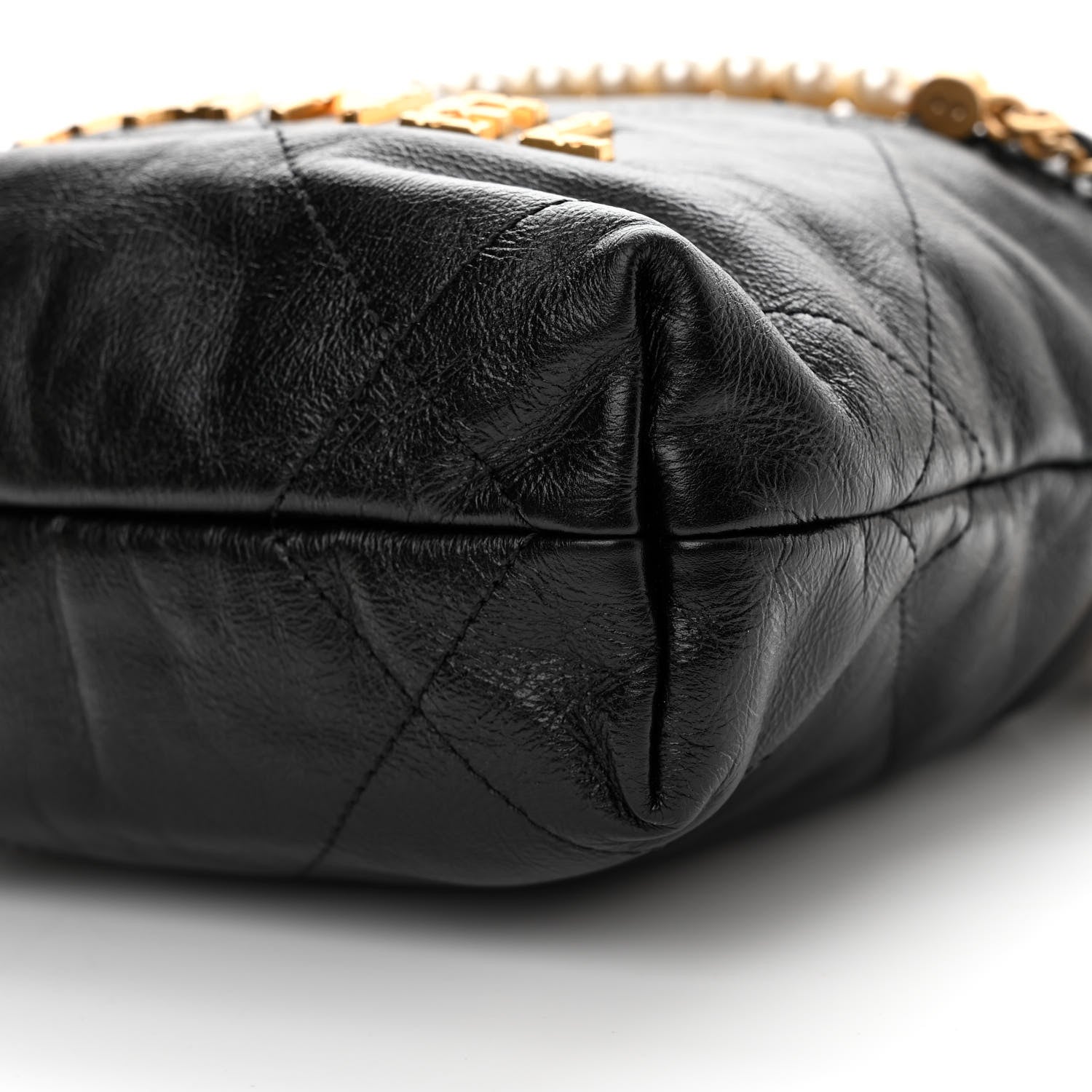 Chanel Shiny Crumpled Calfskin Quilted Pearl Mini Chanel 22 Black 9 of 9