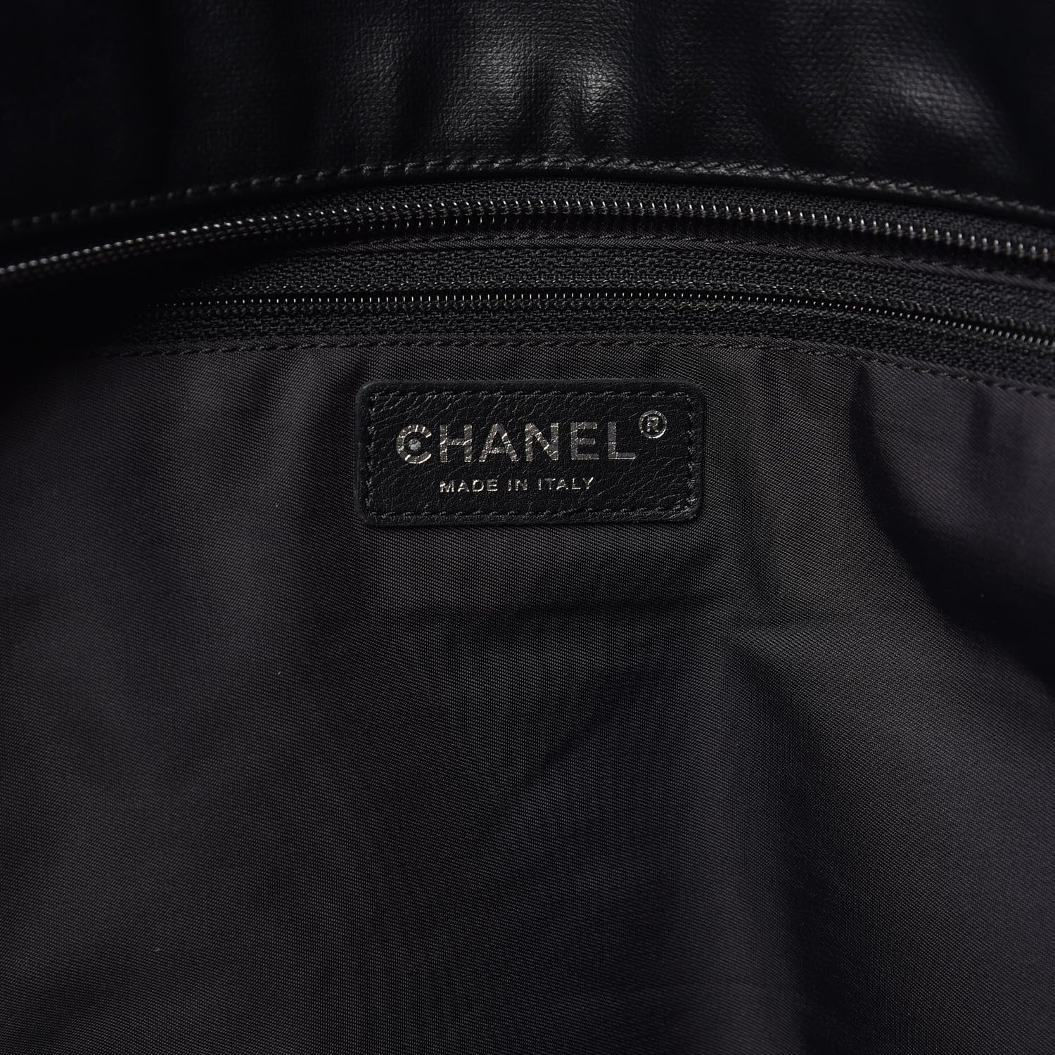 Chanel Coated Canvas Stitched XL Paris Biarritz Tote Black 6 of 13