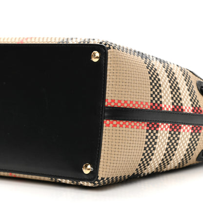 Burberry Calfskin Woven Vintage Check Triple Stud Mini Belt Bag Archive Beige 11 of 11