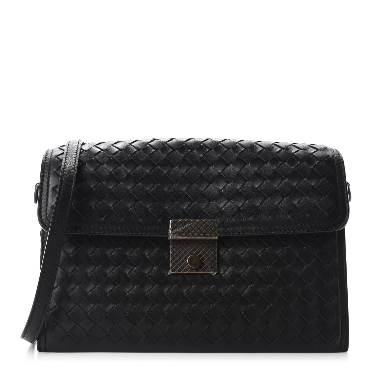 Nappa Intrecciato Small Messenger Black