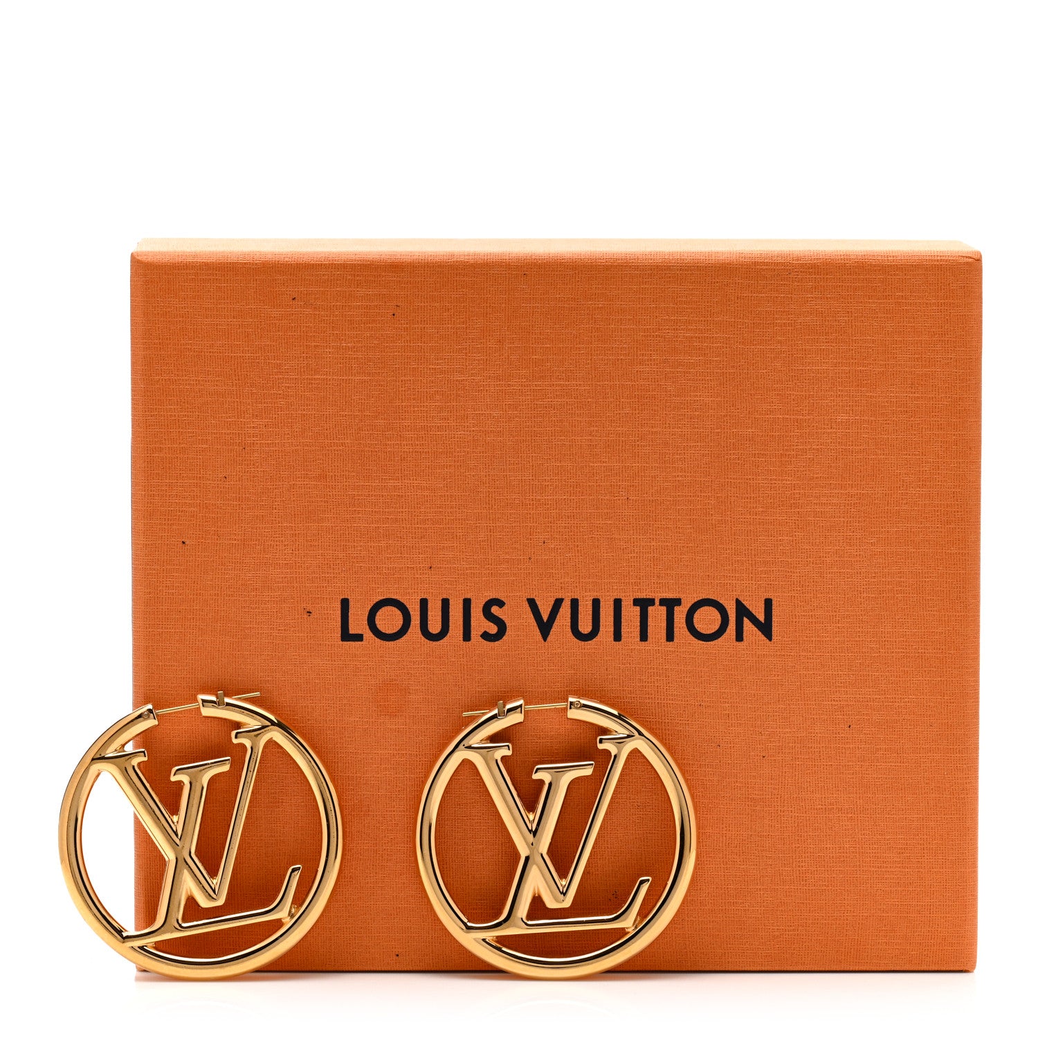 Louis Vuitton Metal Louise Hoop Earrings Gold 6 of 6