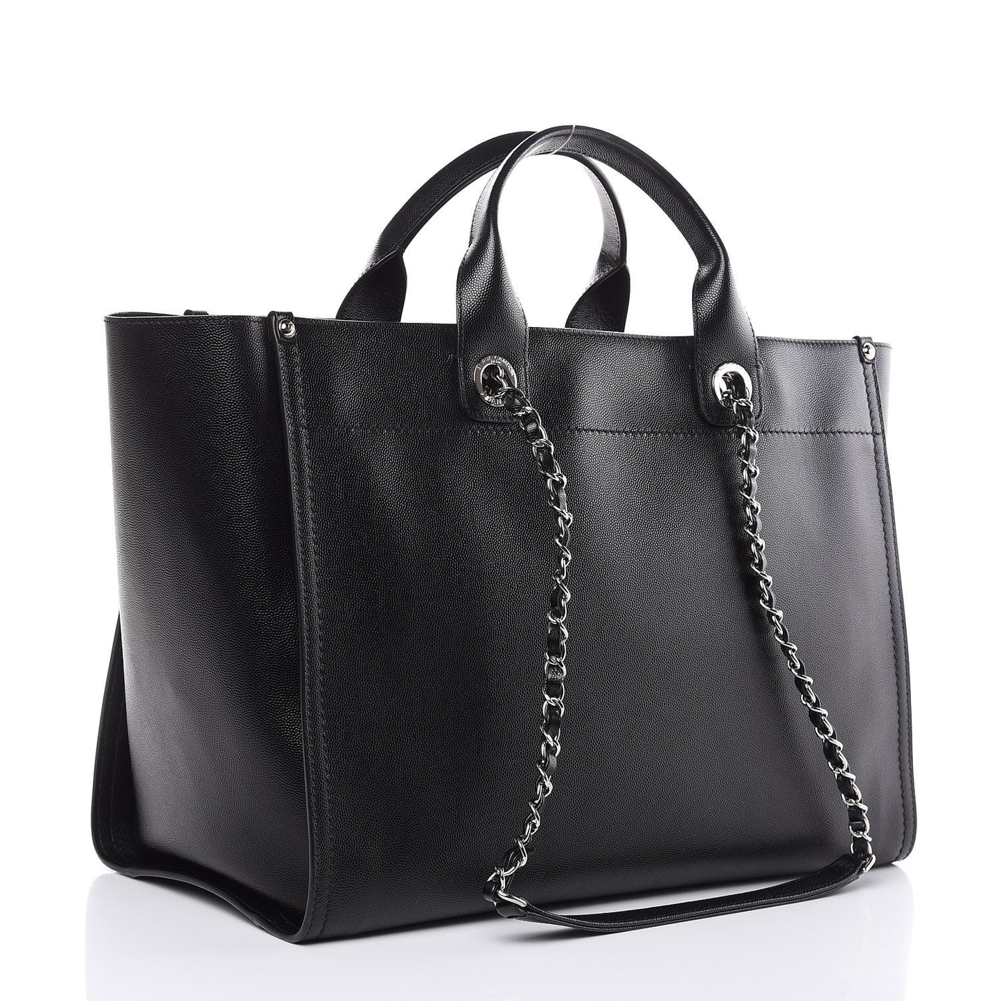 Caviar Large Studded Deauville Tote Black