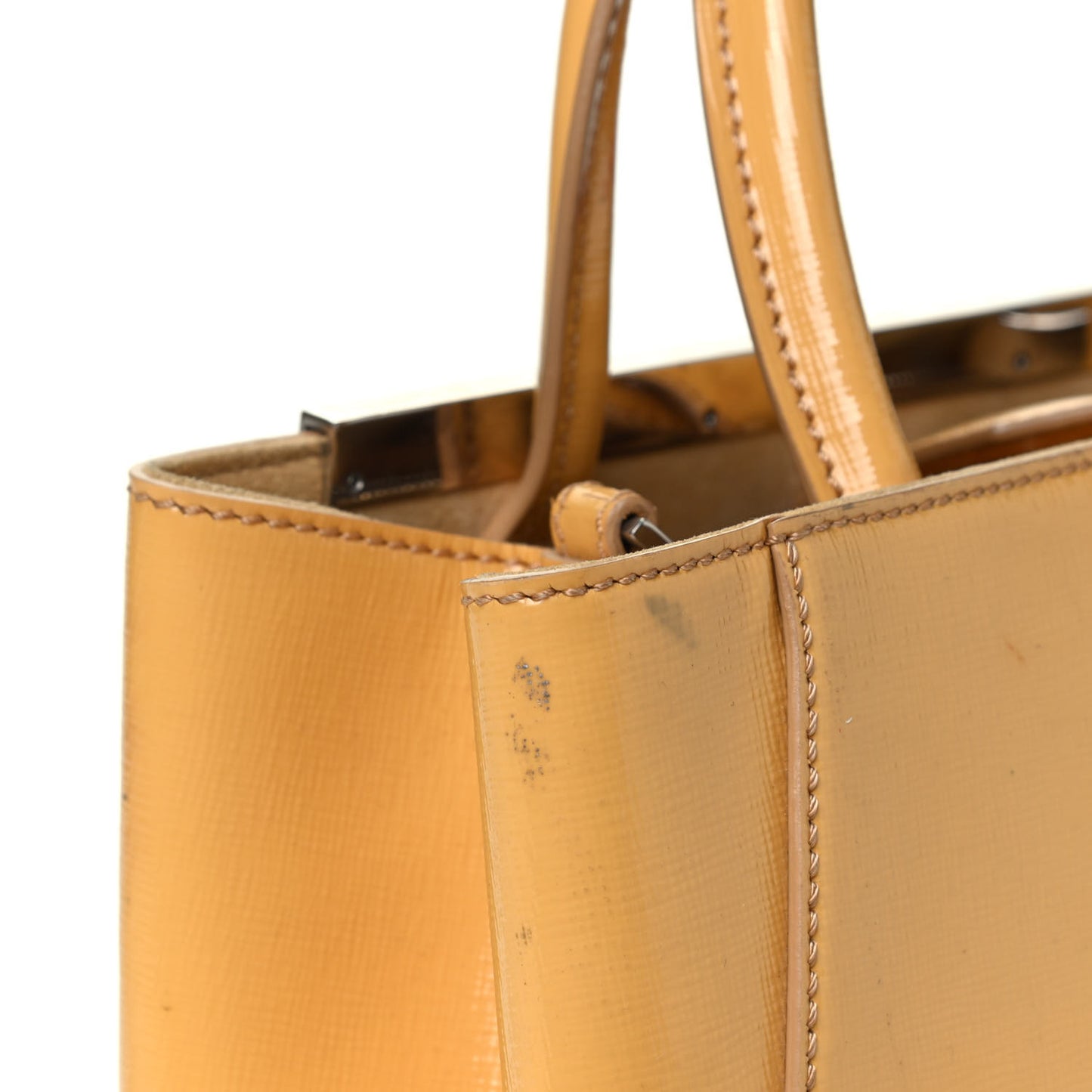 Vitello Vernice Camoscio Petite 2Jours Tote Alchemy Yellow