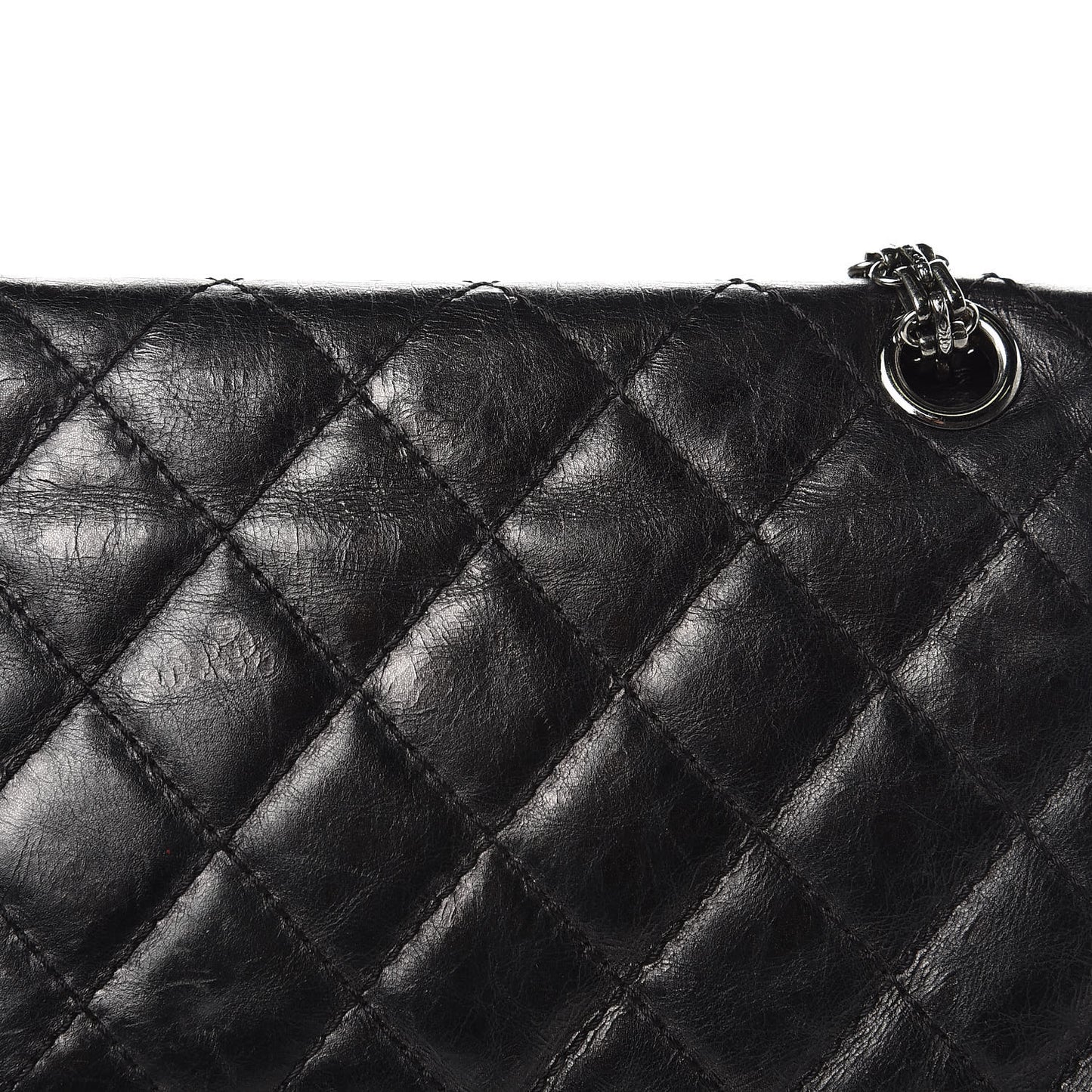 Metallic Aged Calfskin Quilted 2.55 Reissue 226 Flap Black