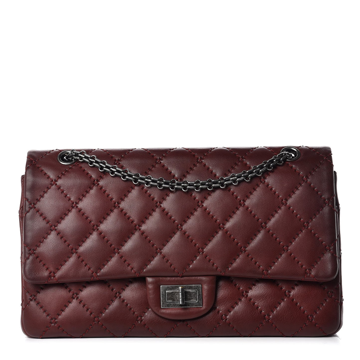 Calfskin Stitched 2.55 Reissue 227 Flap Burgundy